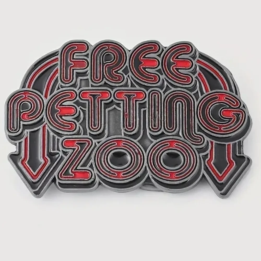 New Men's Free petting zoo funny belt buckle